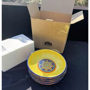 4 Brand New Bico Tunisian Ceramic 35oz Pasta Dinner Bowls Mint In Original Box!